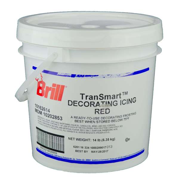 Brill Decorating Icing Red Transmart Pail 14lbs 10202853